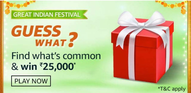 Amazon Great Indian Festival Guess What Quiz answers of 8th October 2020