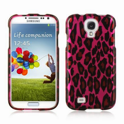  VMG 3-Item RETRACTABLE Car Charger Combo for Samsung Galaxy S4 S IV 4 (4th Gen) Cell Phone Graphic Image Design Faceplate Hard Case Cover - Glossy Pink Black Leopard + LCD Clear Screen Protector + Retractable Tangle-Free Car Charger [by VanMobileGear]