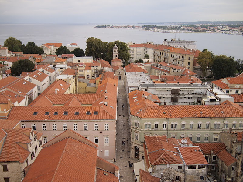 Beautiful bird's eye view of Old Town Zadar