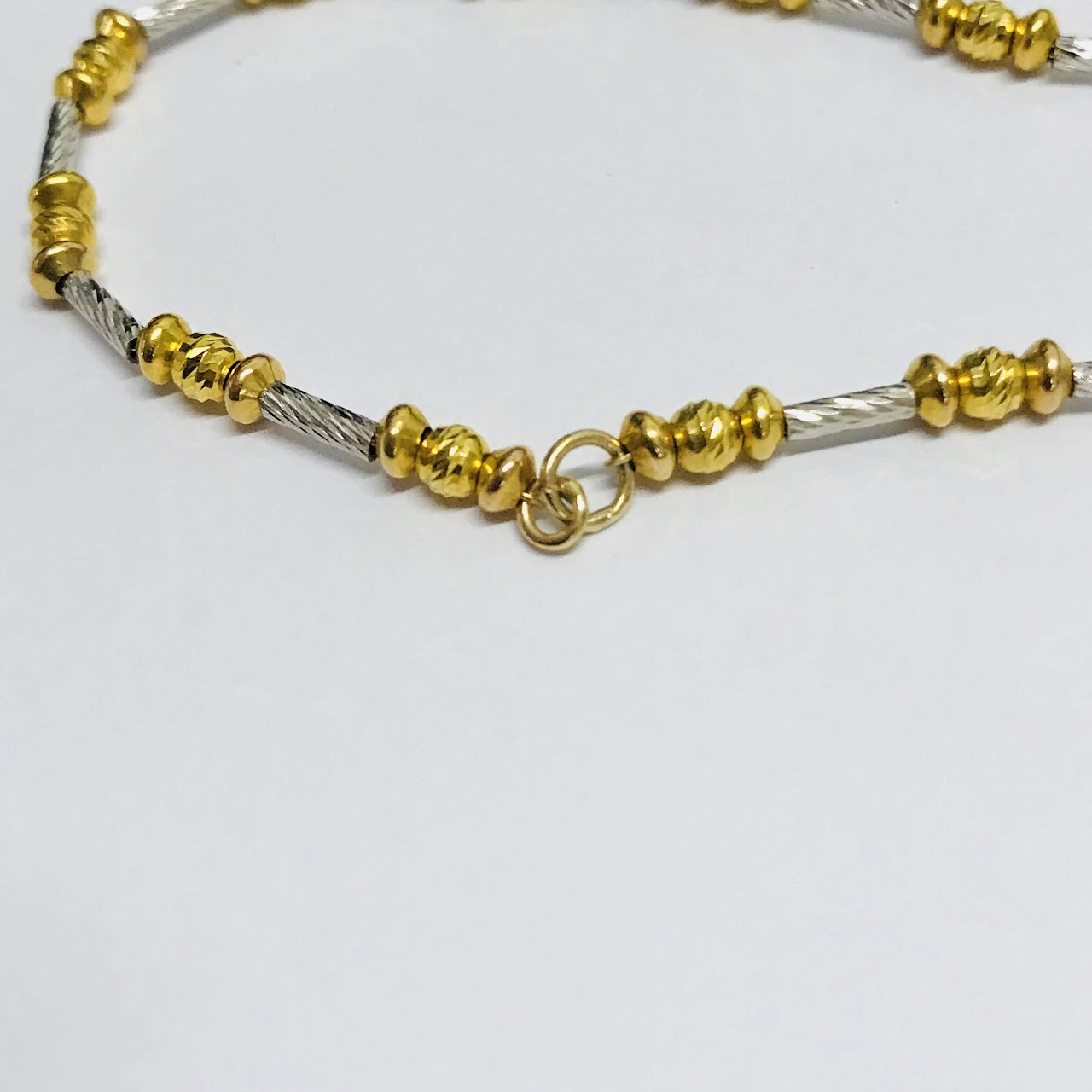 14K Yellow and White Gold Double Strand Bracelet