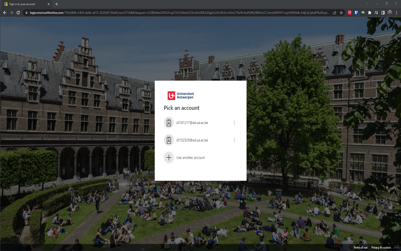 UAntwerpen Login Preview image 3