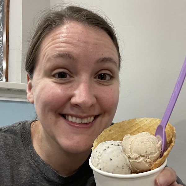 Waffle bowl with cookies & cream and brown sugar cinnamon ice creams!