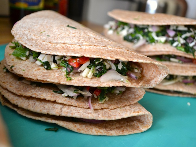 stacked quesadillas ready to cook 