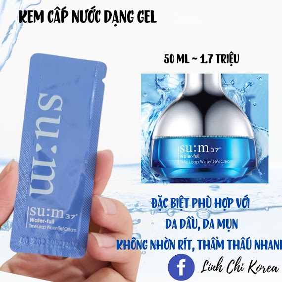 Kem Dưỡng Cấp Nước, Giảm Mụn, Se Khít Chân Lông Sum Xanh Water Full 1Ml