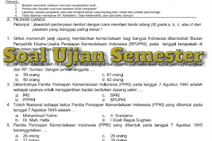 Soal Bahasa Indonesia Kelas 7 Semester 1 Dan Kunci Jawaban