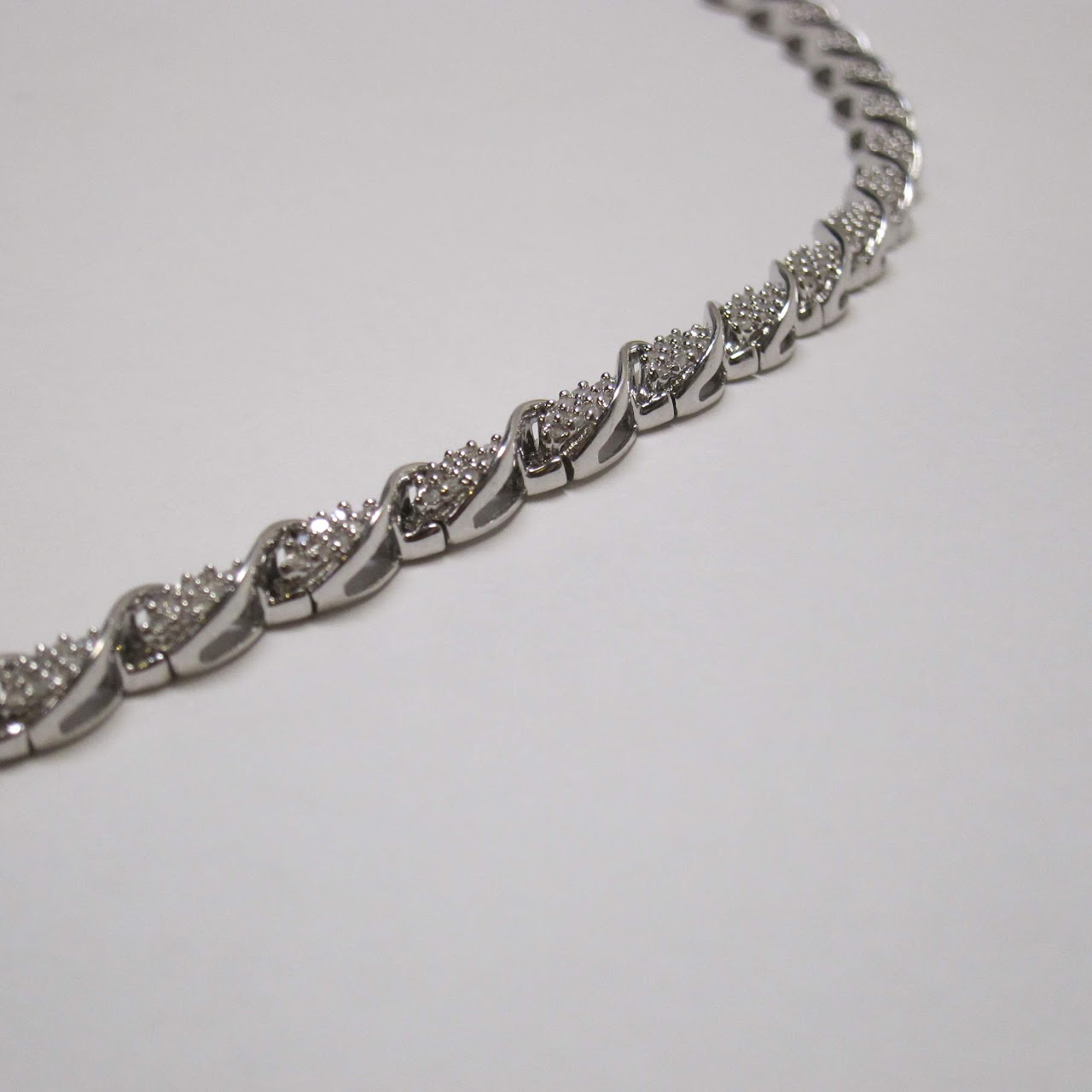 Sterling Silver & Diamond Tennis Bracelet