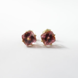 18K Gold and Tourmaline Stone Earrings