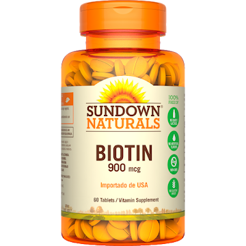 Biotin Biotina 900 mcg Sundown Naturals Frasco x 60 Tabletas  