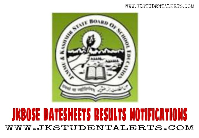 JKBOSE Date Sheet for Class 11th Annual Exam 2021 Out (Kashmir Division) Check Here