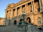 Jefferson Building, Library of Congress, Washington, DC, early evening in January.