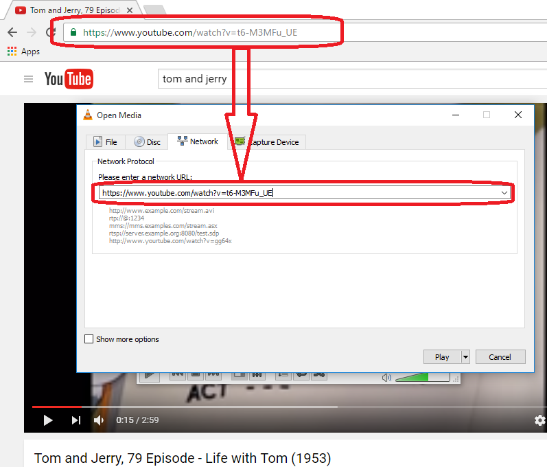 VLC Youtube URL