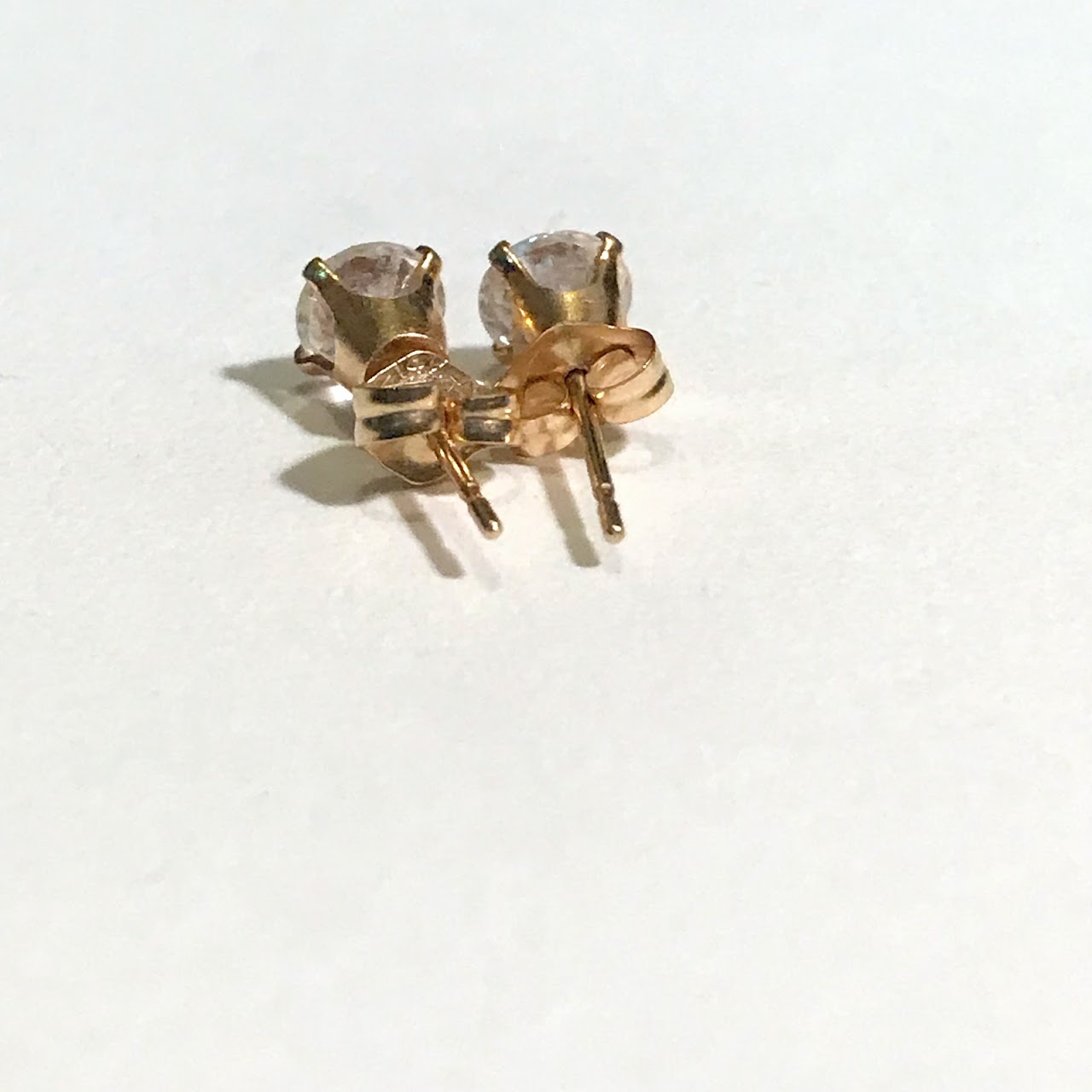 14K Gold and Stone Stud Earrings