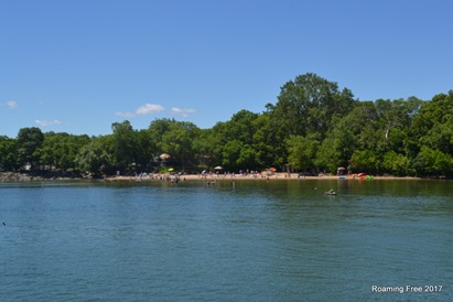 View of the beach from the pier