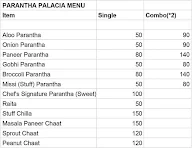 Parantha Palacia menu 1