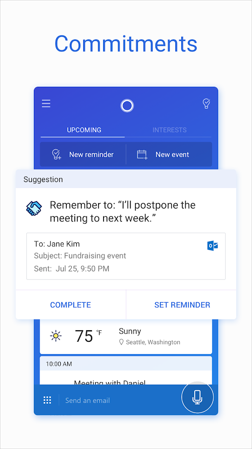    Microsoft Cortana – Digital assistant- screenshot  