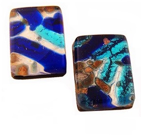 Aqua Cobalt Rectangular Cabochon