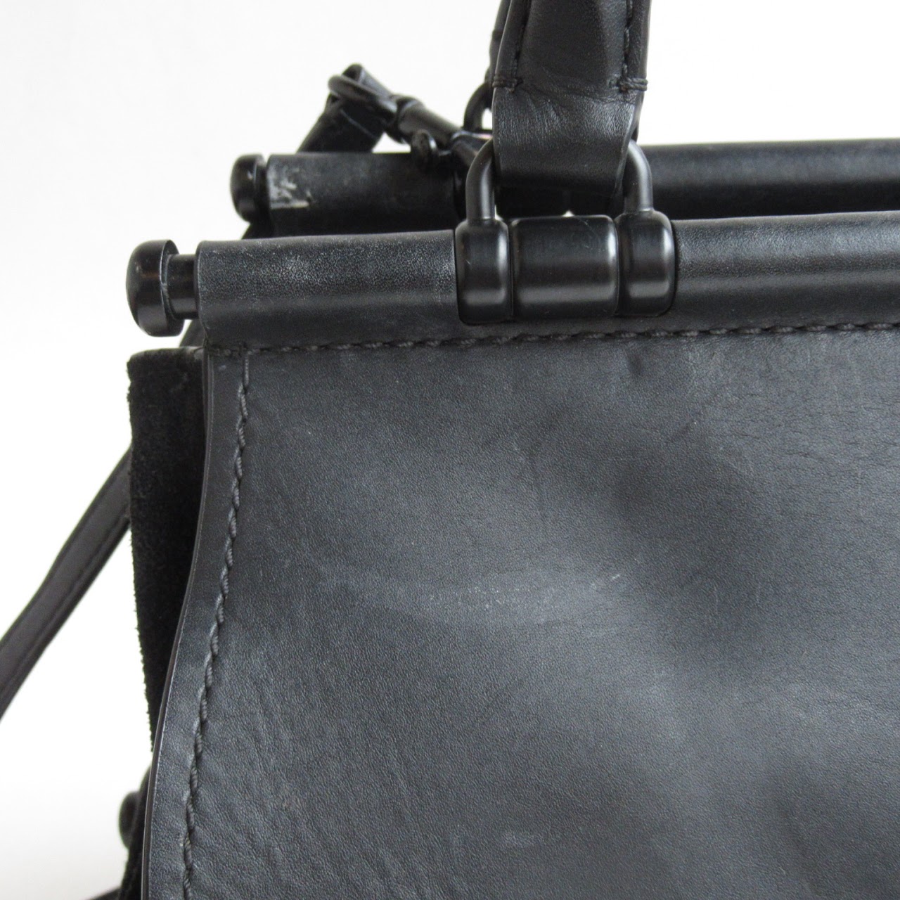 Coach Black Leather Crossbody Satchel