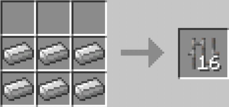 파일:attachment/마인크래프트/아이템/Grid_Iron_Bars_Crafting.png