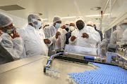 President Cyril Ramaphosa and his deputy David Mabuza visited Aspen Pharmacare's Gqeberha factory to check on the progress of the production of the Johnson & Johnson vaccine. 