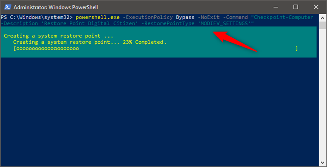 Créer un point de restauration à partir de PowerShell