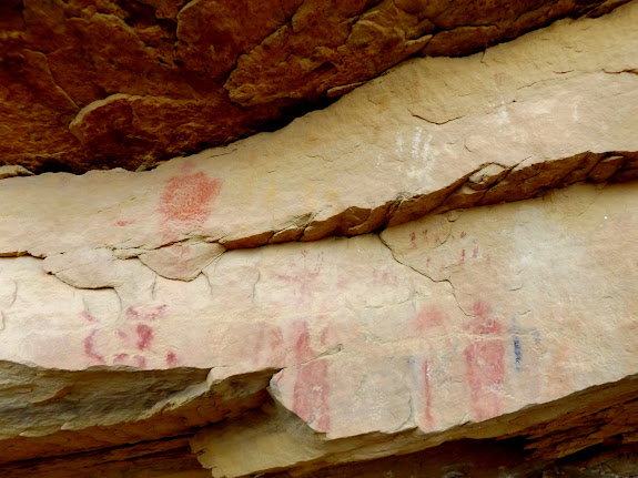 Pictographs on the bench above the Book Cliffs