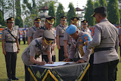 Upacara Sertijab, 9 Pejabat Polres Lampung Utara Resmi Berganti