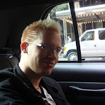 matt in a yellow cab in New York City, United States 