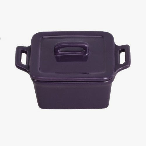  Omniware Mini Square Baker with Lid, Violet, Set of 2 (5 Oz Each)