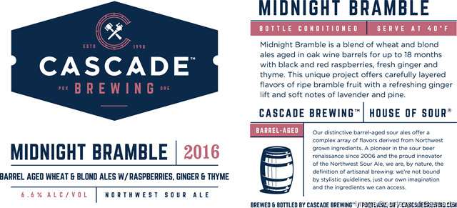 Cascade Brewing Releases Midnight Bramble 