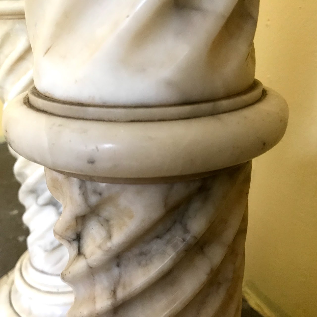 Pair of Marble Floor Candlesticks