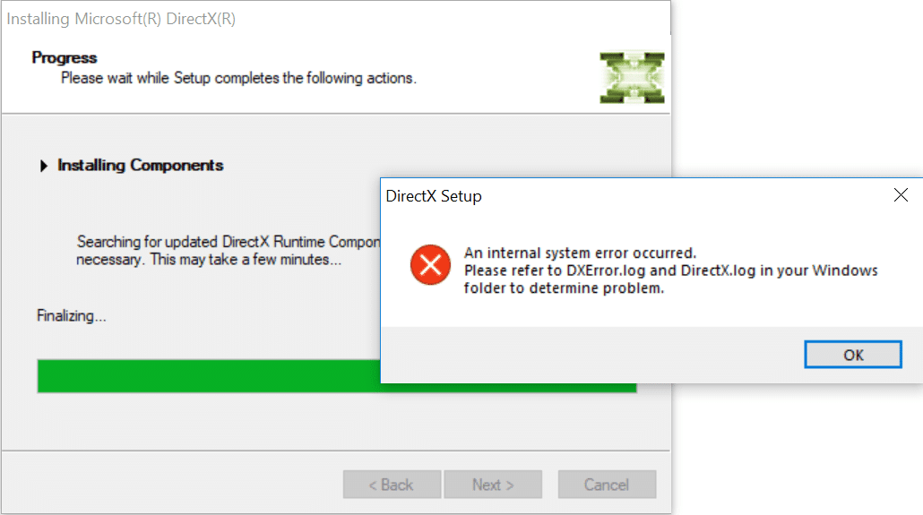 修复无法在 Windows 10 上安装 DirectX