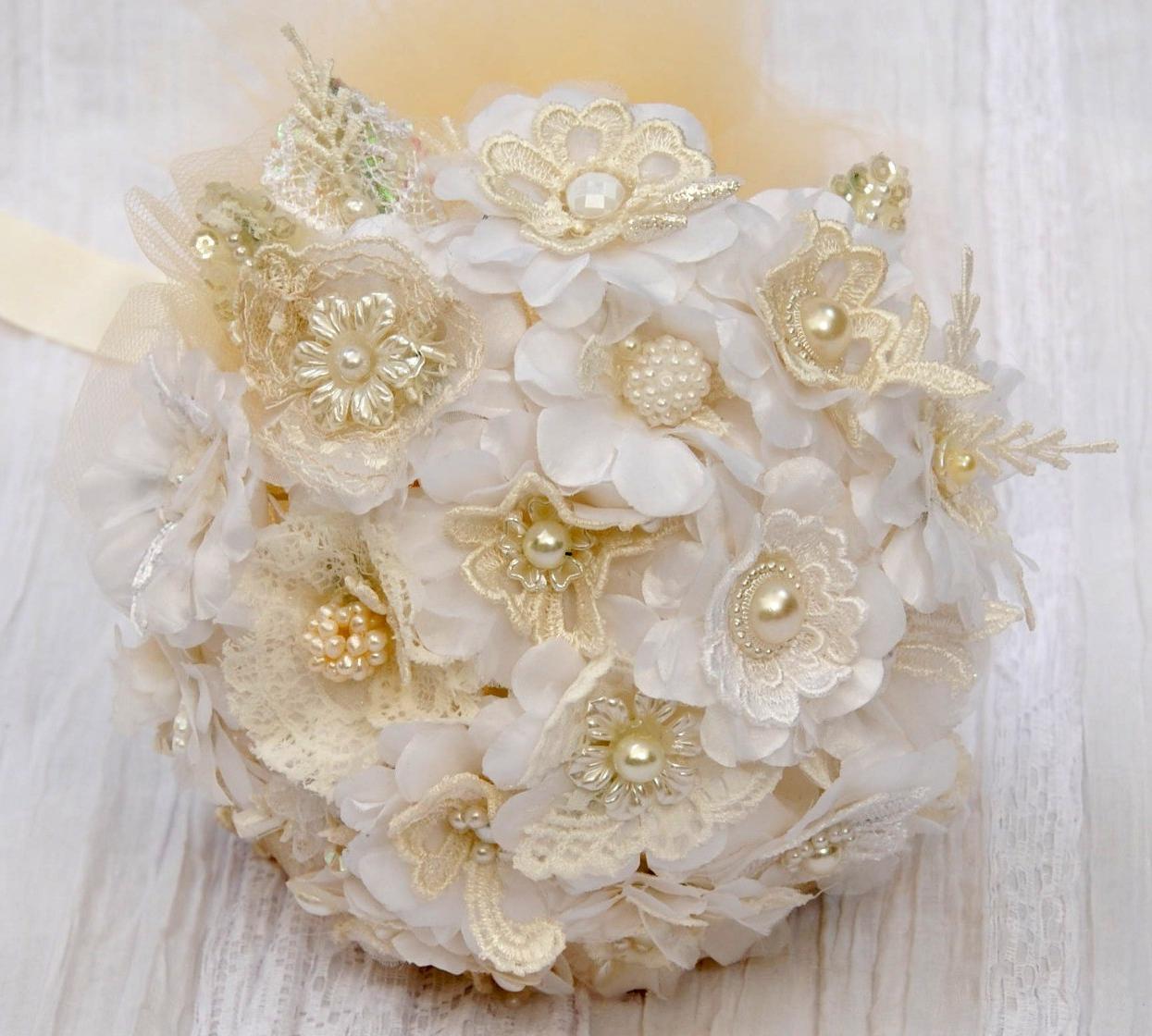 Fabric Bridal Bouquet Vintage