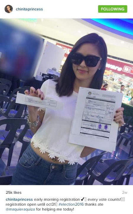 Kim Chiu with her registration form