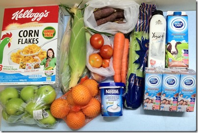 a typical weekly grocery supply