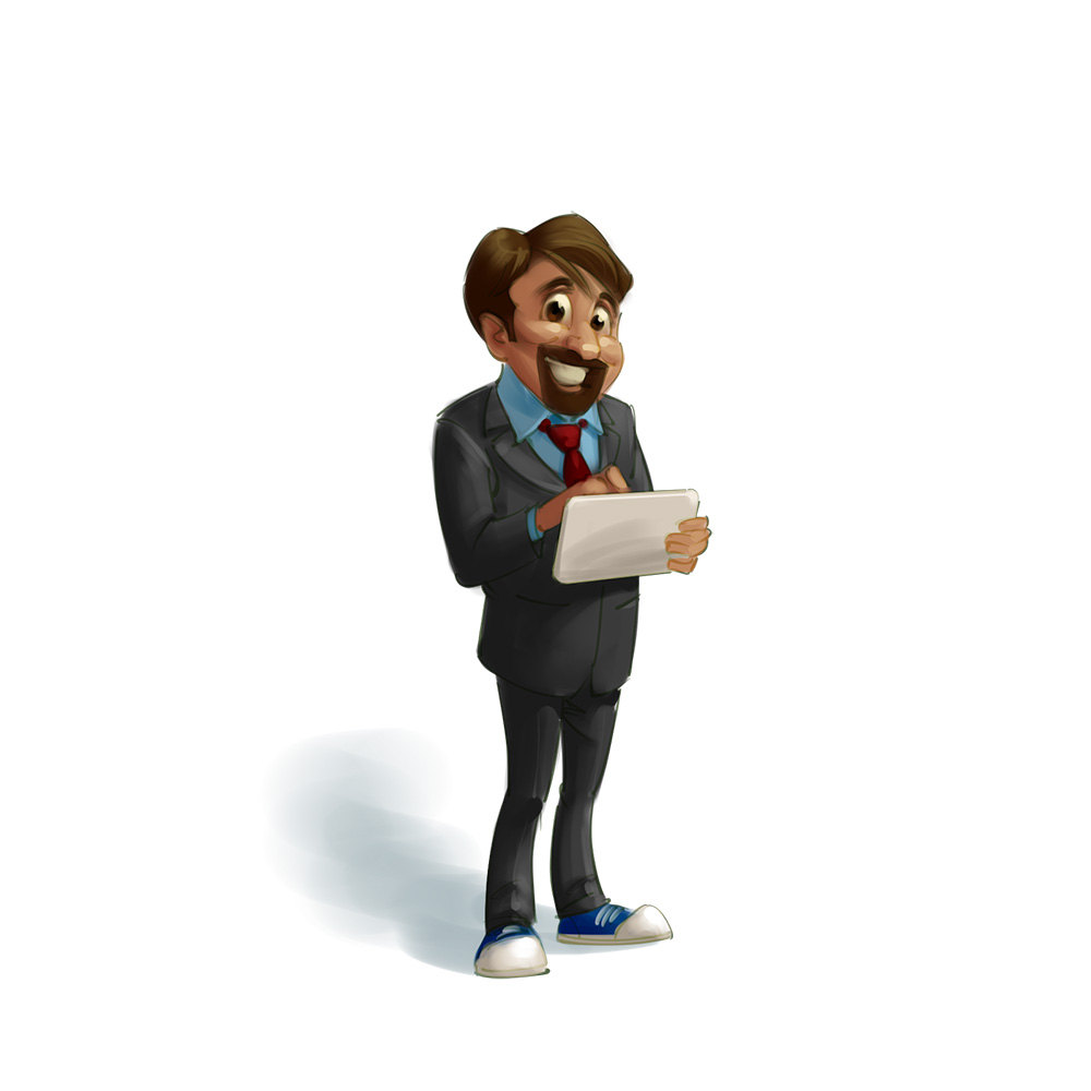 Spanish businessman mascot sketch