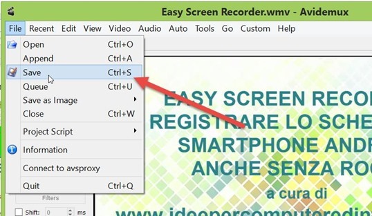 salvare-file-avidemux
