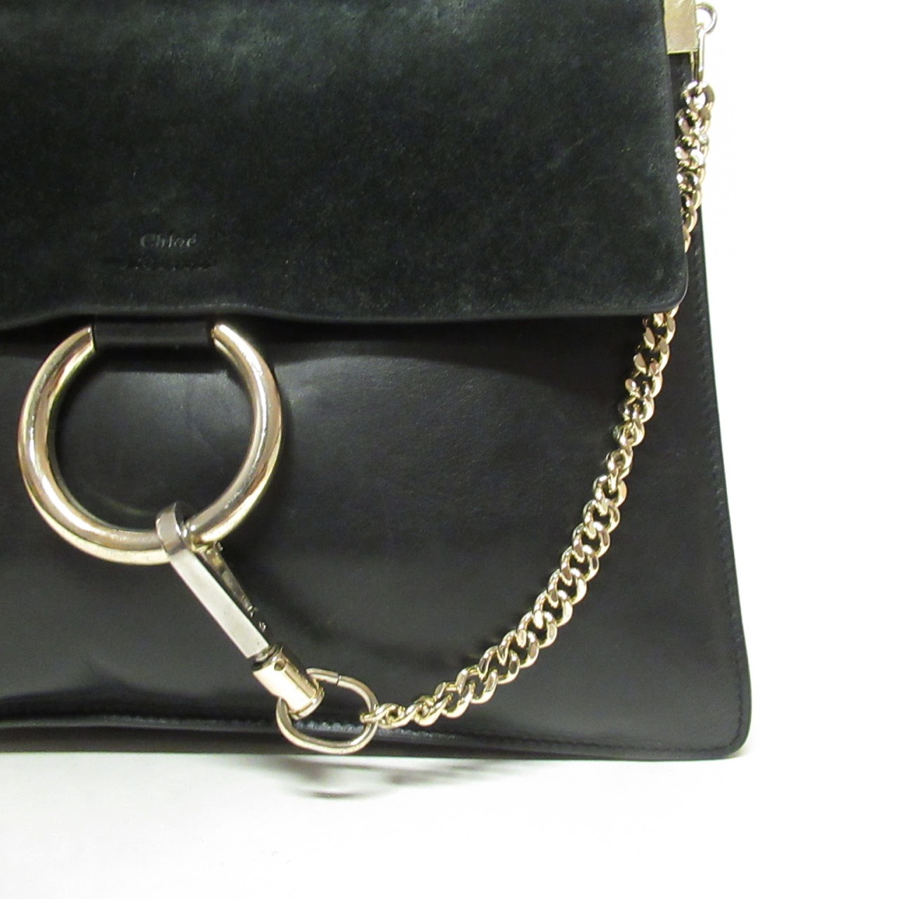 Chloé Black Leather and Suede Shoulder Bag