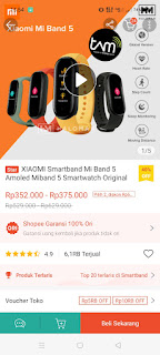 Memilih produk shopee