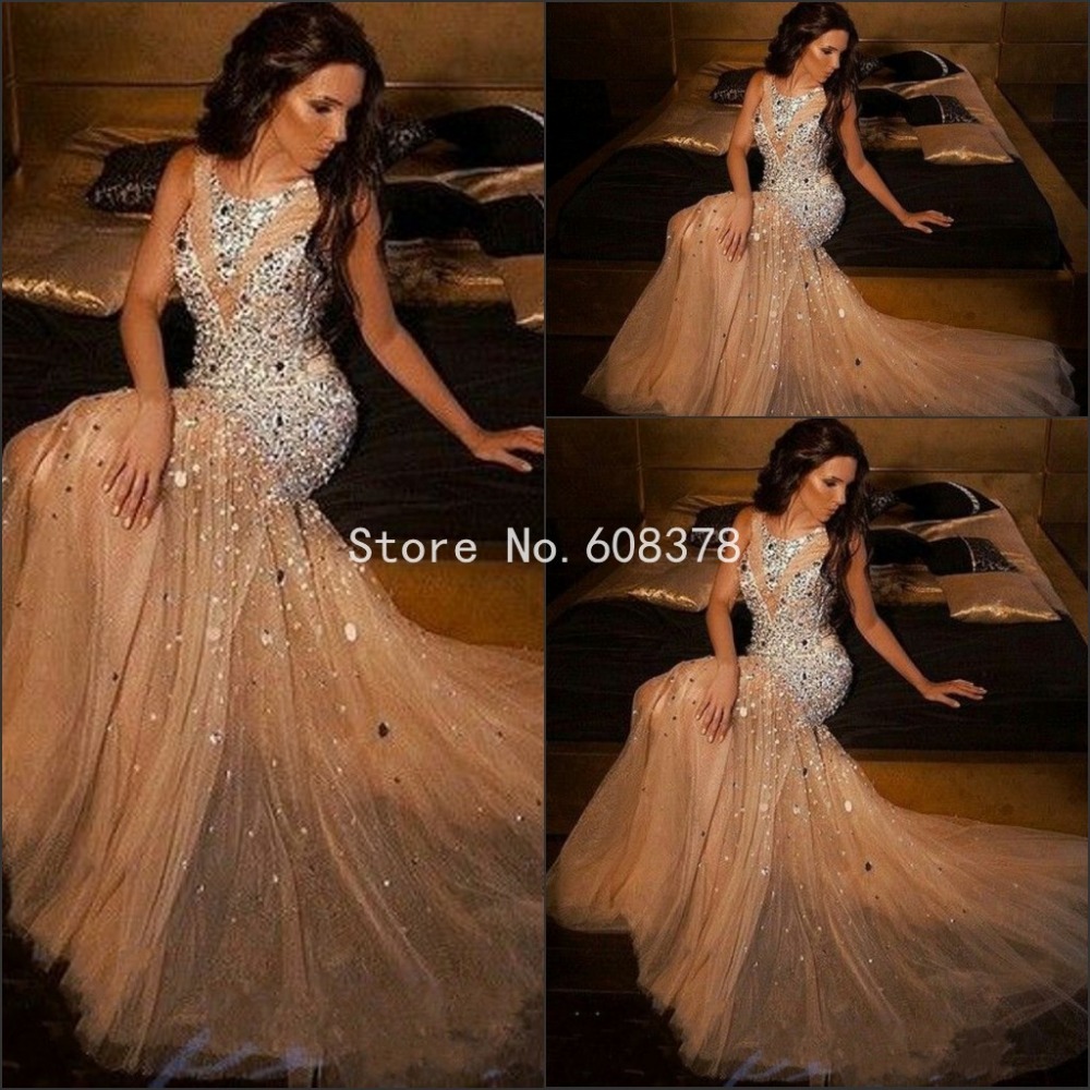 https://www.aliexpress.com/item/Gorgeous-Champagne-Mermaid-Prom-Dress-see-throug - Champagne Mermaid Prom Dresses 2015