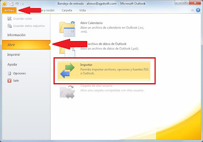 Exportar calendario Microsoft Outlook 2010 a formato CSV