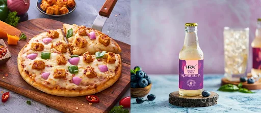 8" Classic Paneer Pizza + Berry Basil Kombucha (200 Ml)
