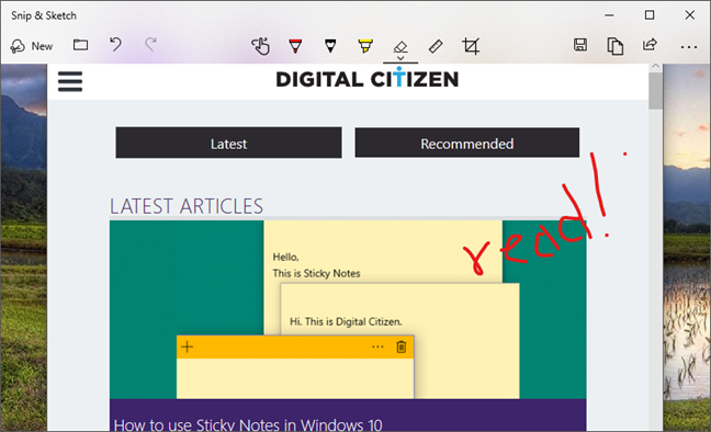 Annotaties wissen in Snip &  Schetsen