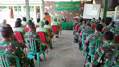 Tim Bintalrem 163/WSA Berikan  Pembekalan Materi Mental Ideologi dan Kejuangan Kepada Prajurit,PNS dan Persit