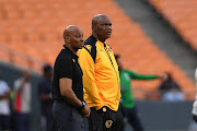 Kaizer Chiefs sporting director Kaizer Motaung Jnr and coach Molefi Ntseki during Amakhosi's Carling Knockout Cup defeat against AmaZulu at FNB Stadium on Saturday. Chiefs parted ways with Ntseki on Monday.