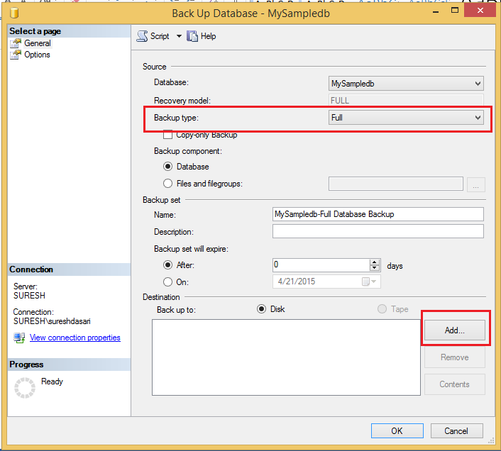 Take Database Backup In Sql Server 2008 Using Query Or Management
