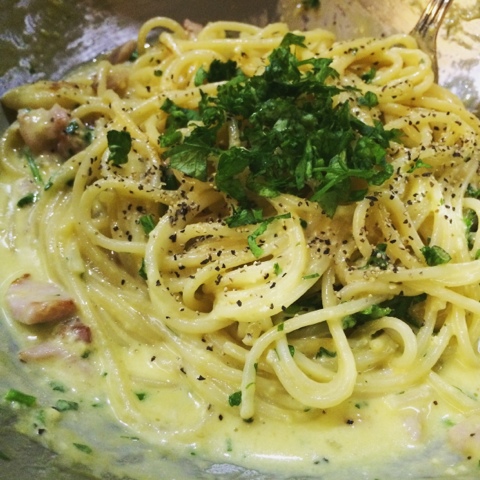 @sugardroplettes (din’s kitchen): RECIPE Pasta Carbonara