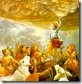 [Krishna lifting Govardhana Hill]