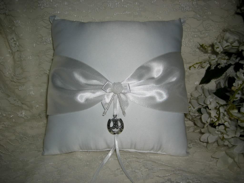 Western Horseshoe & Boot Wedding Ring Bearer Pillow