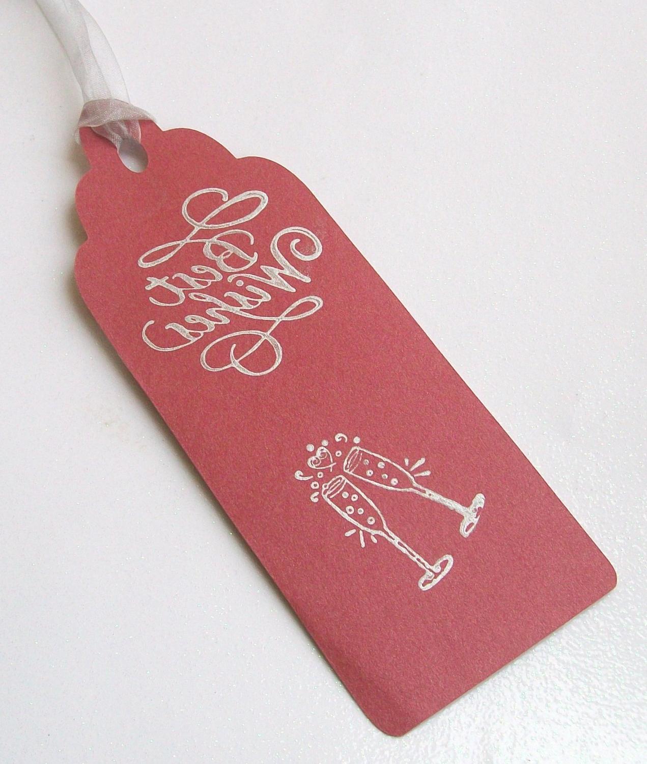 Wedding Wishing Tree Tags in Red with Silver - a TOAST  set of 50 