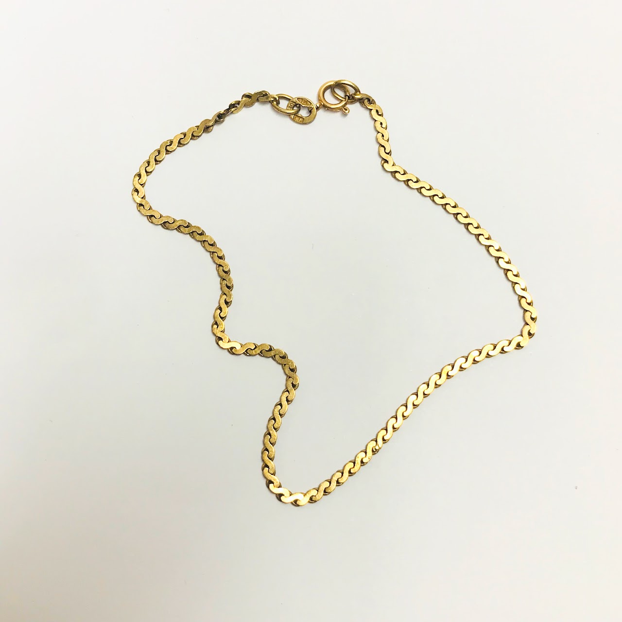 14K Gold Flat Chain Bracelet